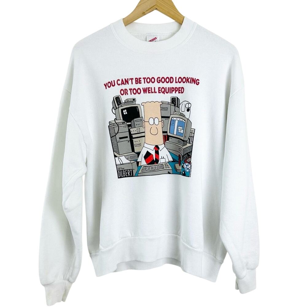 Vintage Dilbert Jerzees Crew‎ Neck Sweatshirt Size Large As-Is